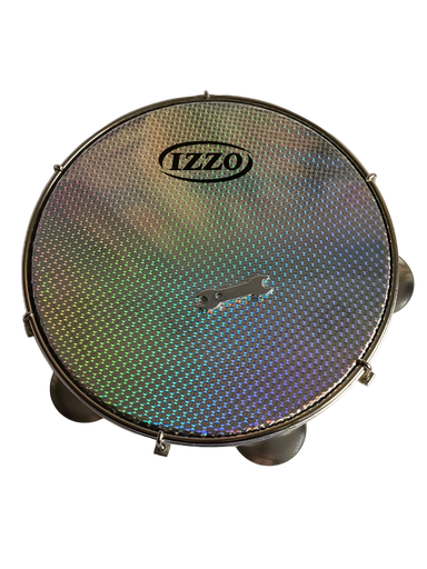 [Pandeiro Holográfico Izzo Instrumentos Musicais] Pandeiro 10" - Parche Metálico Holográfico - ABS Amarillo 